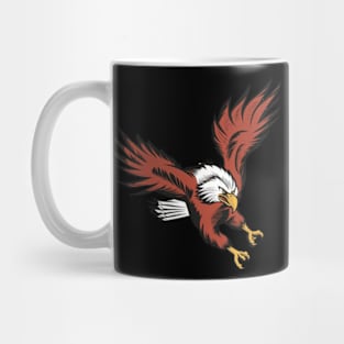 A determined eagle in mid-flight, focused on its prey with a keen gaze Mug